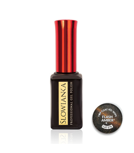 Top Coat No Wipe Flash Cat Eye Amber 10g | Slowianka Nails