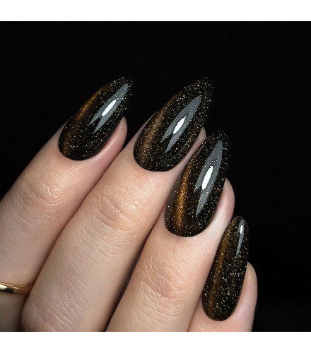 Top Coat No Wipe Flash Cat Eye Amber 10g | Slowianka Nails