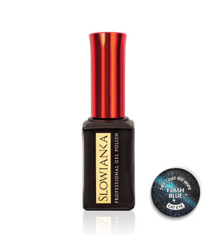 Top Coat No Wipe Flash Cat Eye Blue 10g | Slowianka Nails