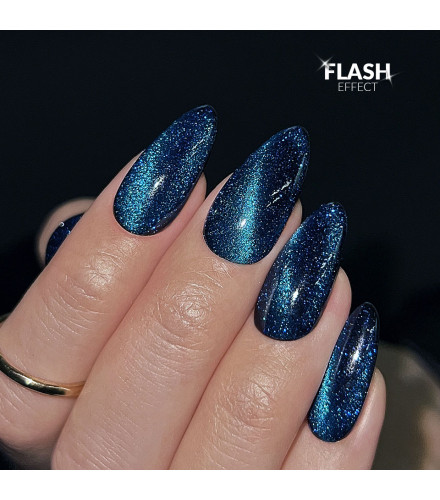Top Coat No Wipe Flash Cat Eye Blue 10g | Slowianka Nails